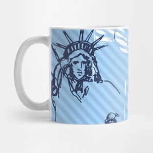 Blue Statue of Liberty Pattern Mug